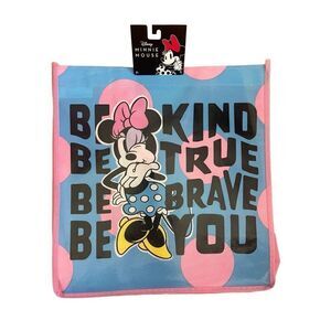Disney Minnie Mouse Be Kind, Be True, Be Brave, Be You Pink Blue Reusable Tote